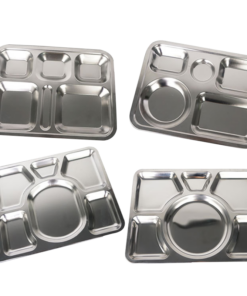 304 Stainless Steel 4 Type Design Square Shape Food Plate