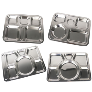 304 Stainless Steel 4 Type Design Square Shape Food Plate