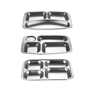 304 Stainless Steel 6 Type Design Square Shape Food Plate