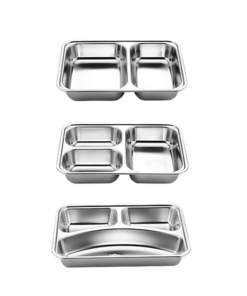 304 Stainless Steel 9 Type Design Square Shape Food Plate